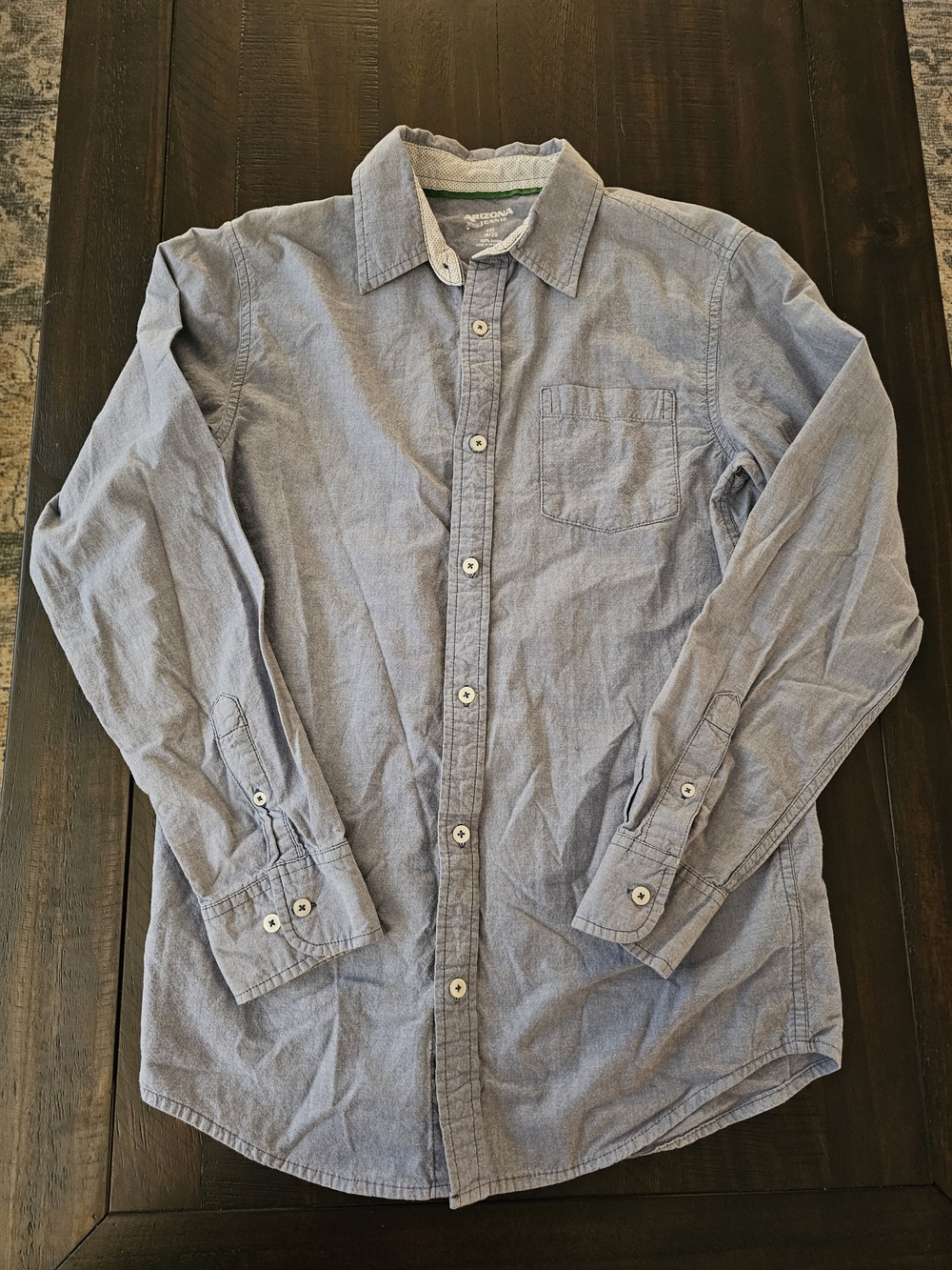 Arizona Jean Company Boys' Chambray Button-Down Shirt in Light Blue